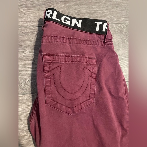 TRUE RELIGION burgundy Jennie curvy jeggings size 27 - Picture 2 of 8